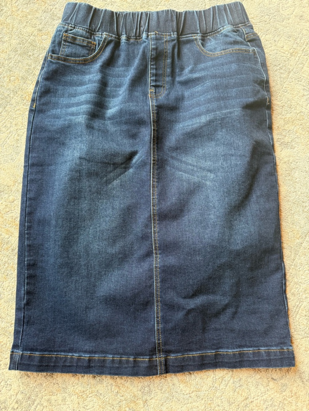 Nuggles Classic Dark Blue Denim Pencil Skirt - Picture 2 of 9
